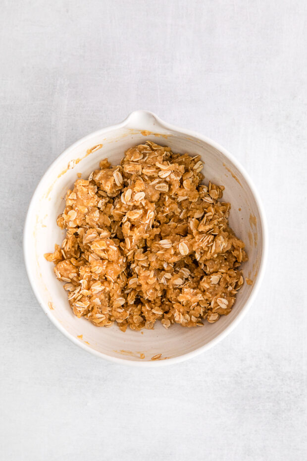 Crisp topping in a bowl.