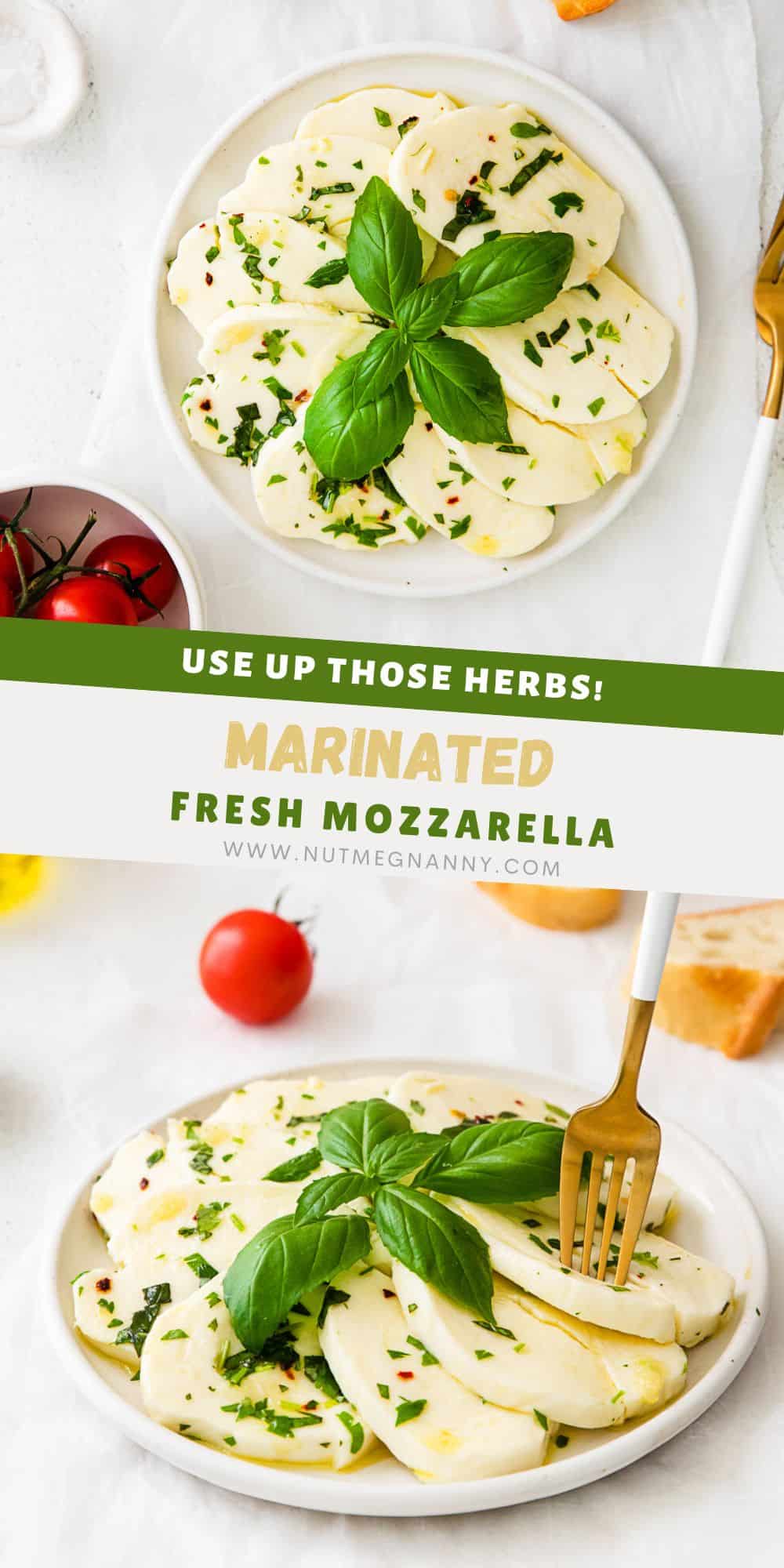 Marinated Mozzarella pin for Pinterest. 