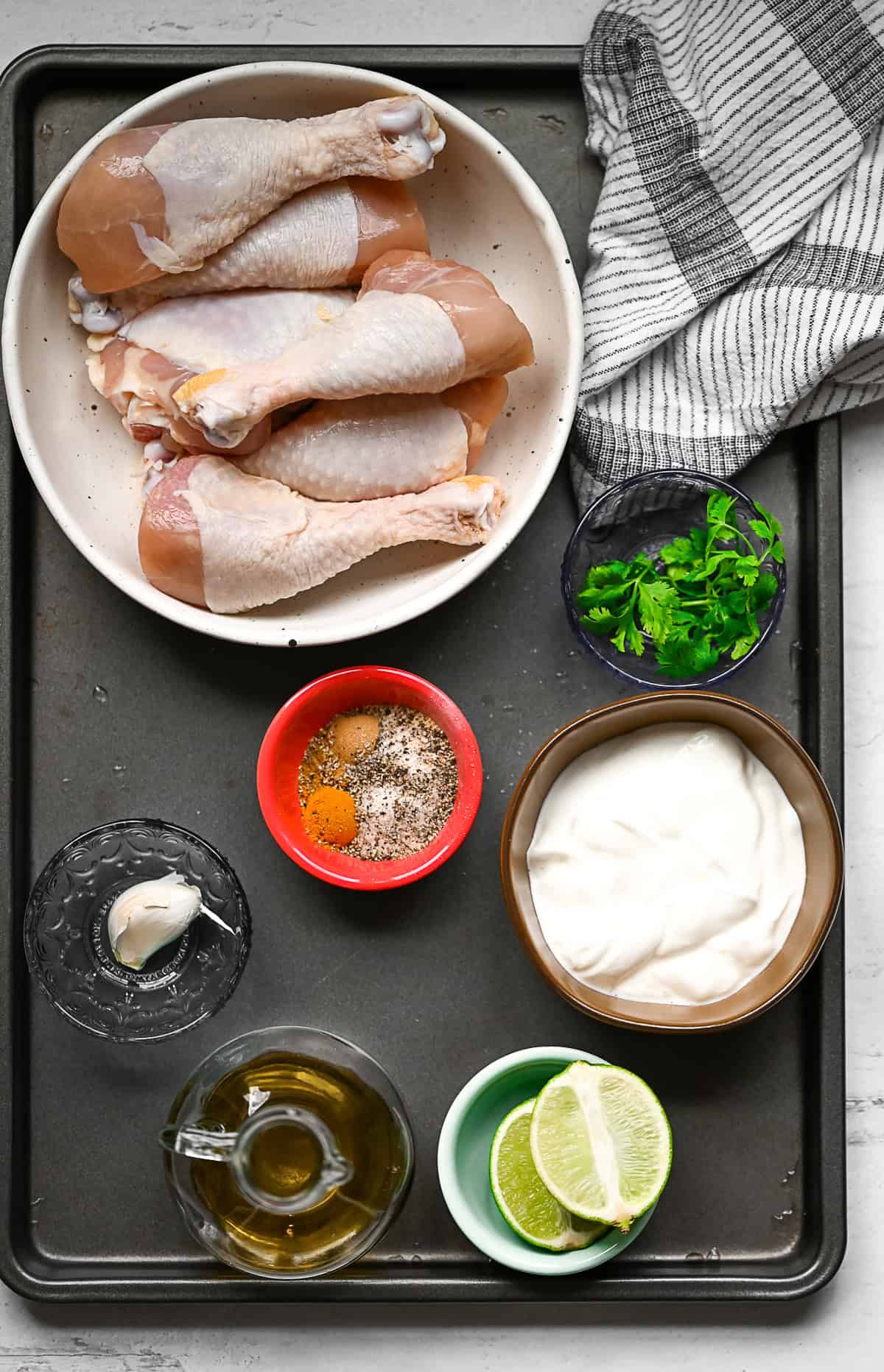 Ingredients to make Air Fryer Chicken Legs. 