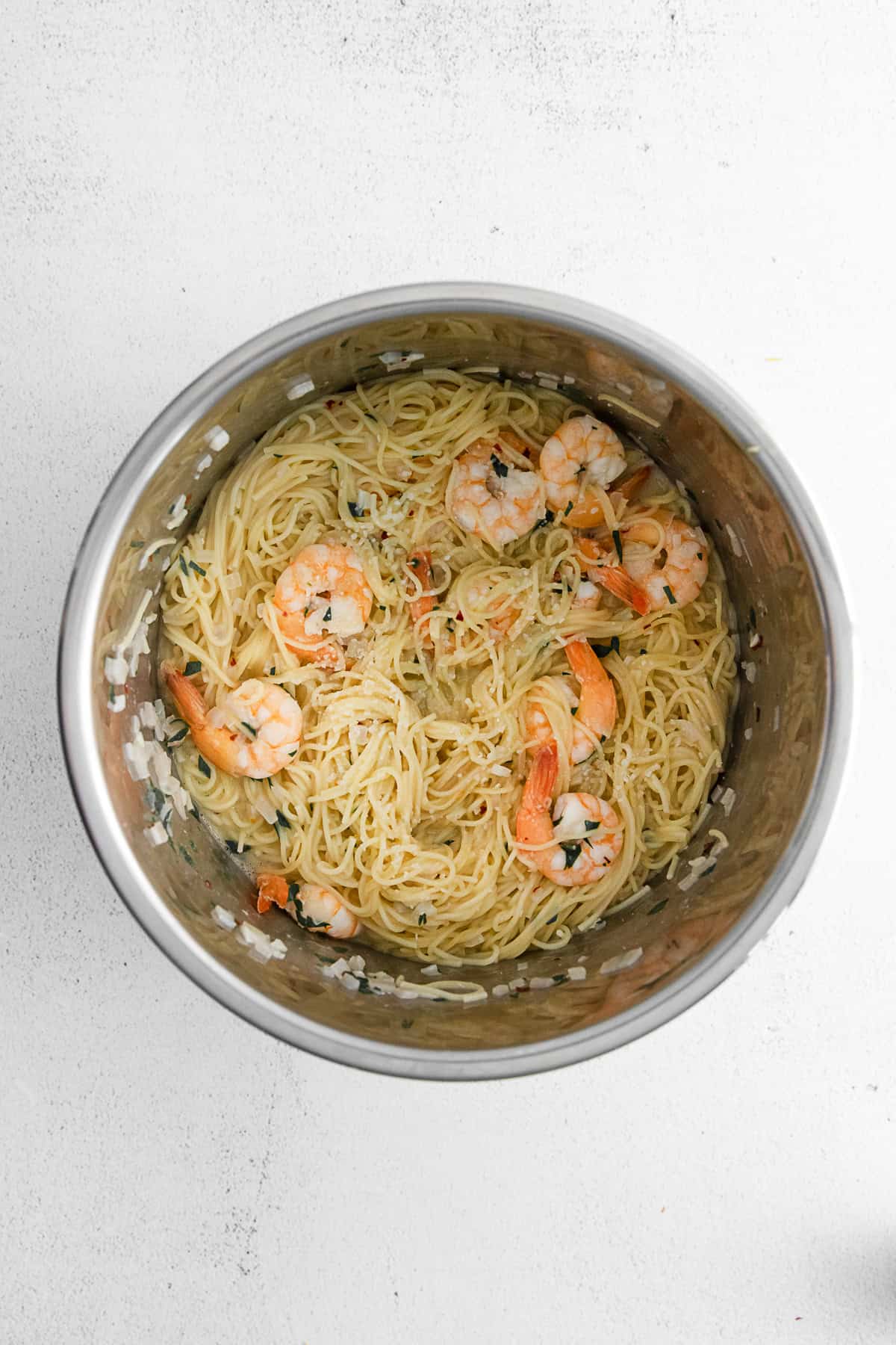 Instant Pot Shrimp Scampi in the Instant Pot. 