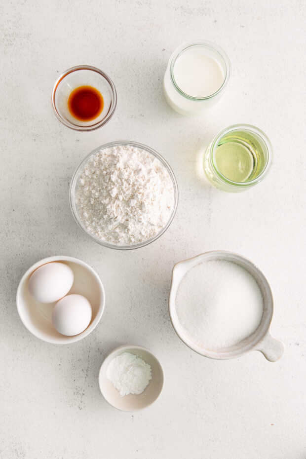 Ingredients for vanilla cupcakes.