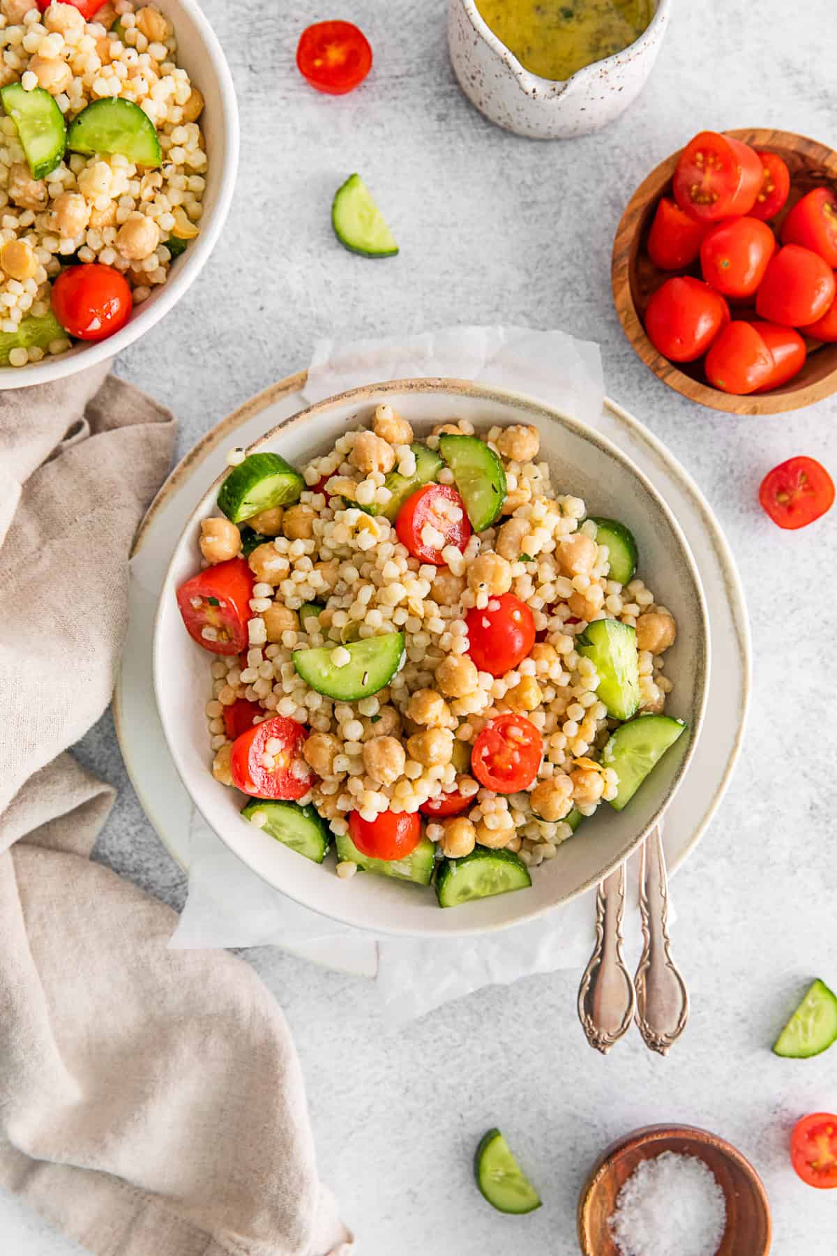 Mediterranean Couscous Salad in a bowl.