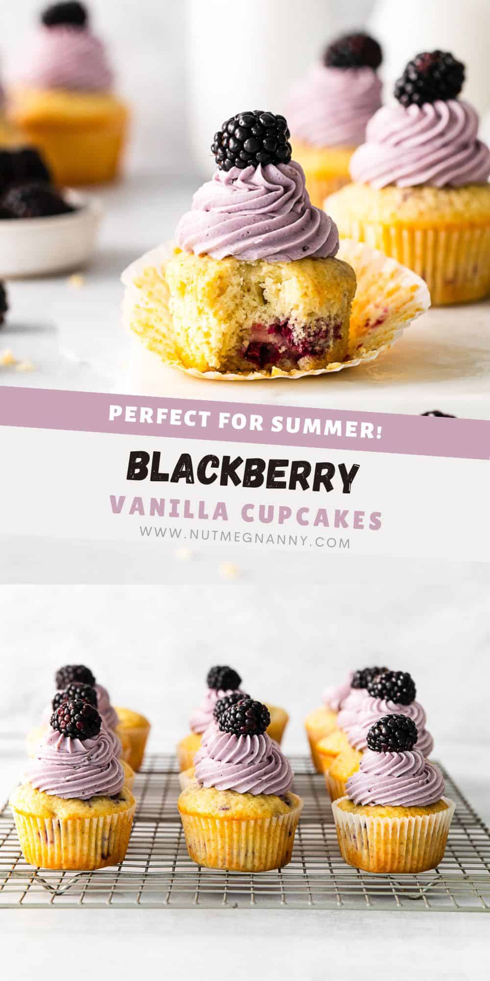 Blackberry Cupcakes pin for Pinterest.