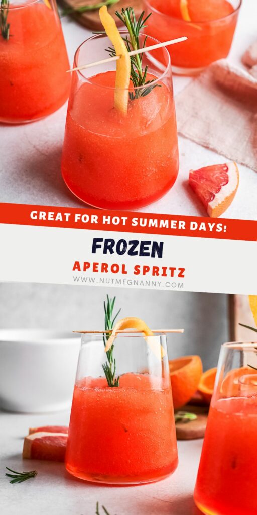 Frozen Aperol Spritz pin for Pinterest. 