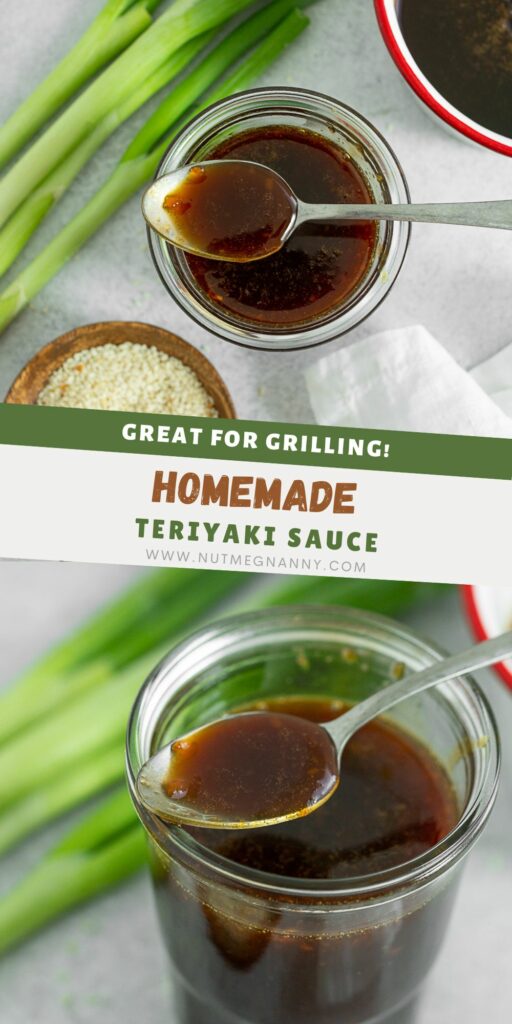 Homemade Teriyaki Sauce pin for Pinterest.