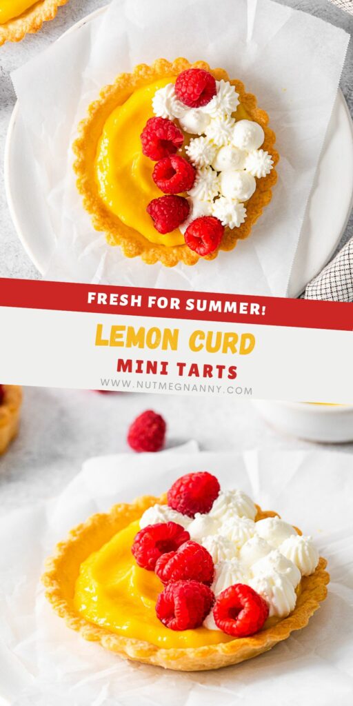 Lemon Curd Tarts pin for Pinterest. 