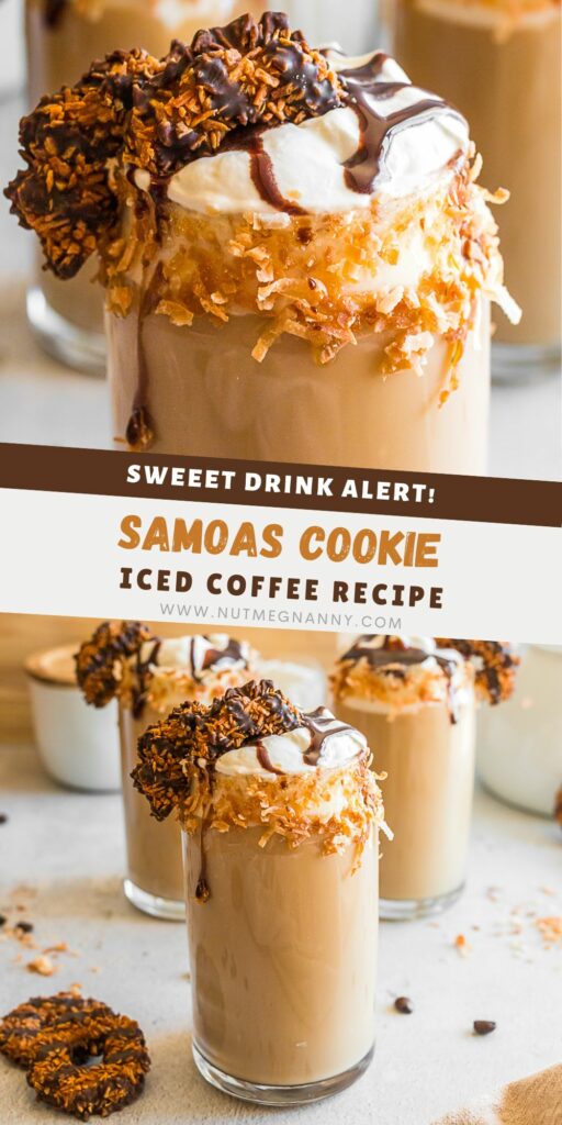Samoas Iced Coffee pin for Pinterest.