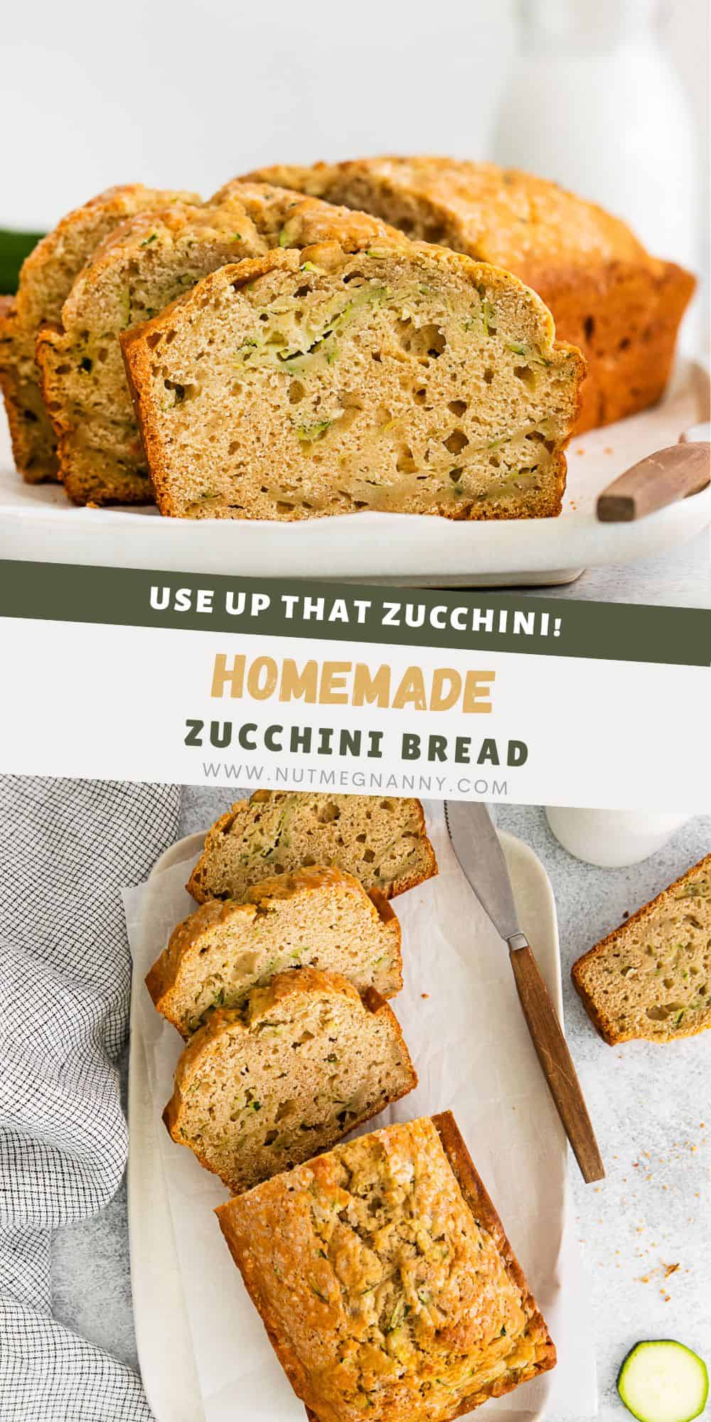 Zucchini Bread pin for Pinterest.