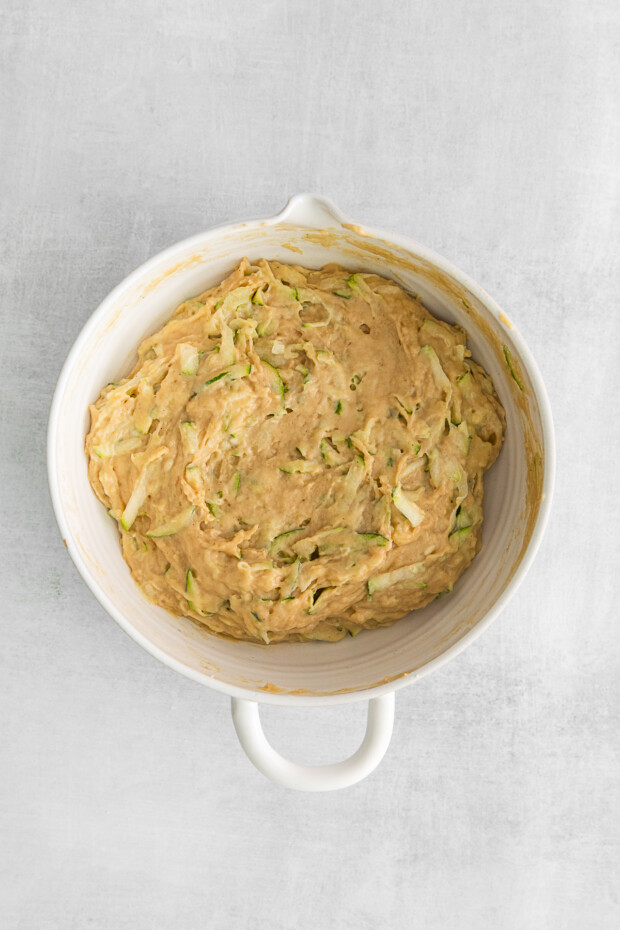 Zucchini Bread batter in a bowl.