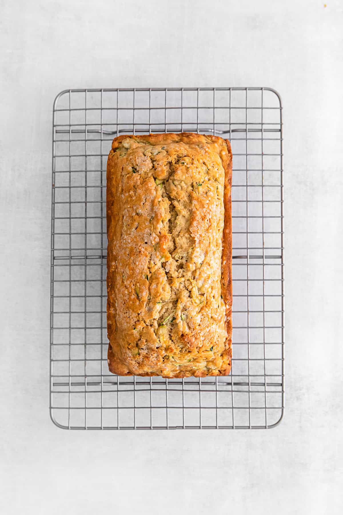 Zucchini Bread cooling on a rack.