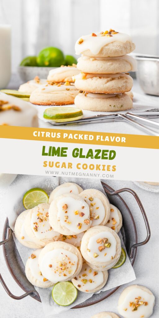 Lime Glazed Sugar Cookies pin for Pinterest. 