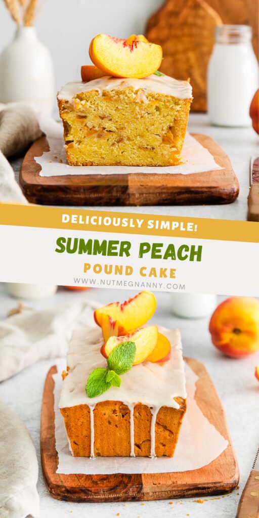 Peach Pound Cake pin for Pinterest. 