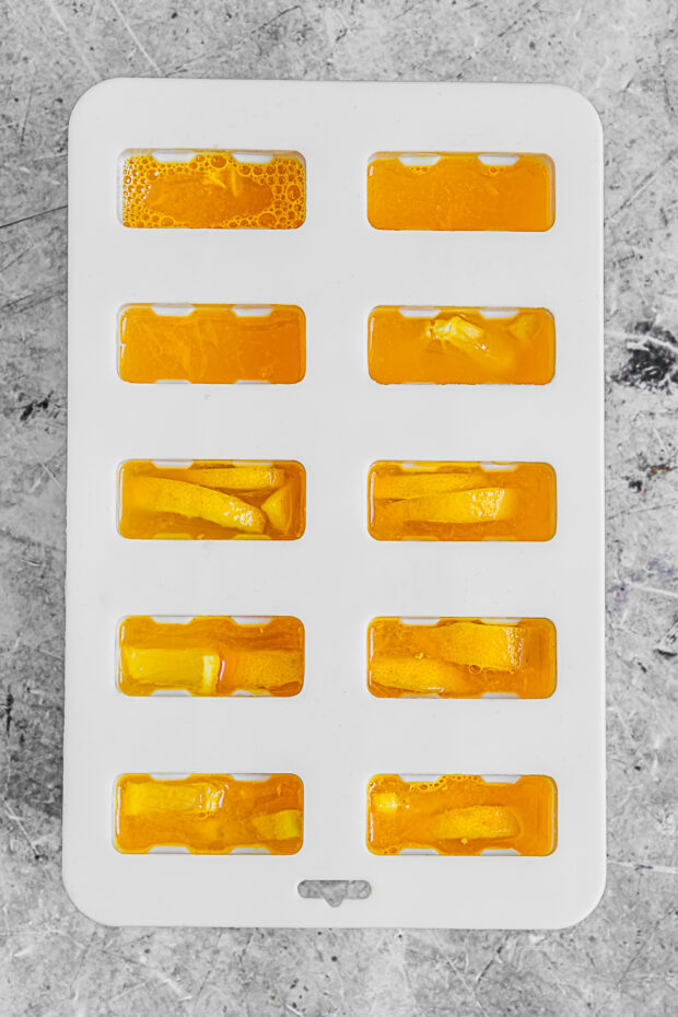 Citrus Popsicles in a popsicle mold.