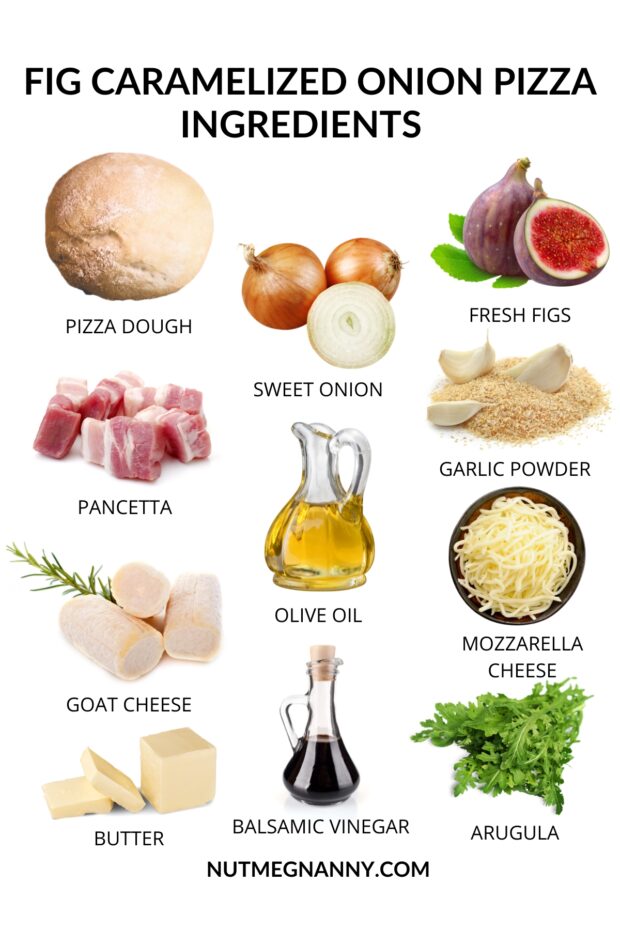 Fig Caramelized Onion Pizza ingredients photo. 