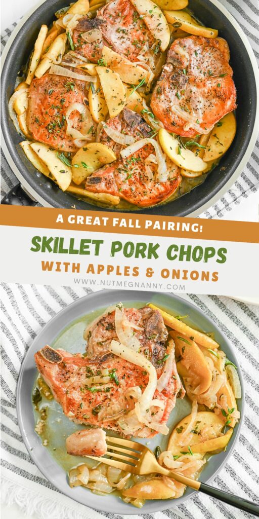 Pork Chops with Apples pin for Pinterest. 