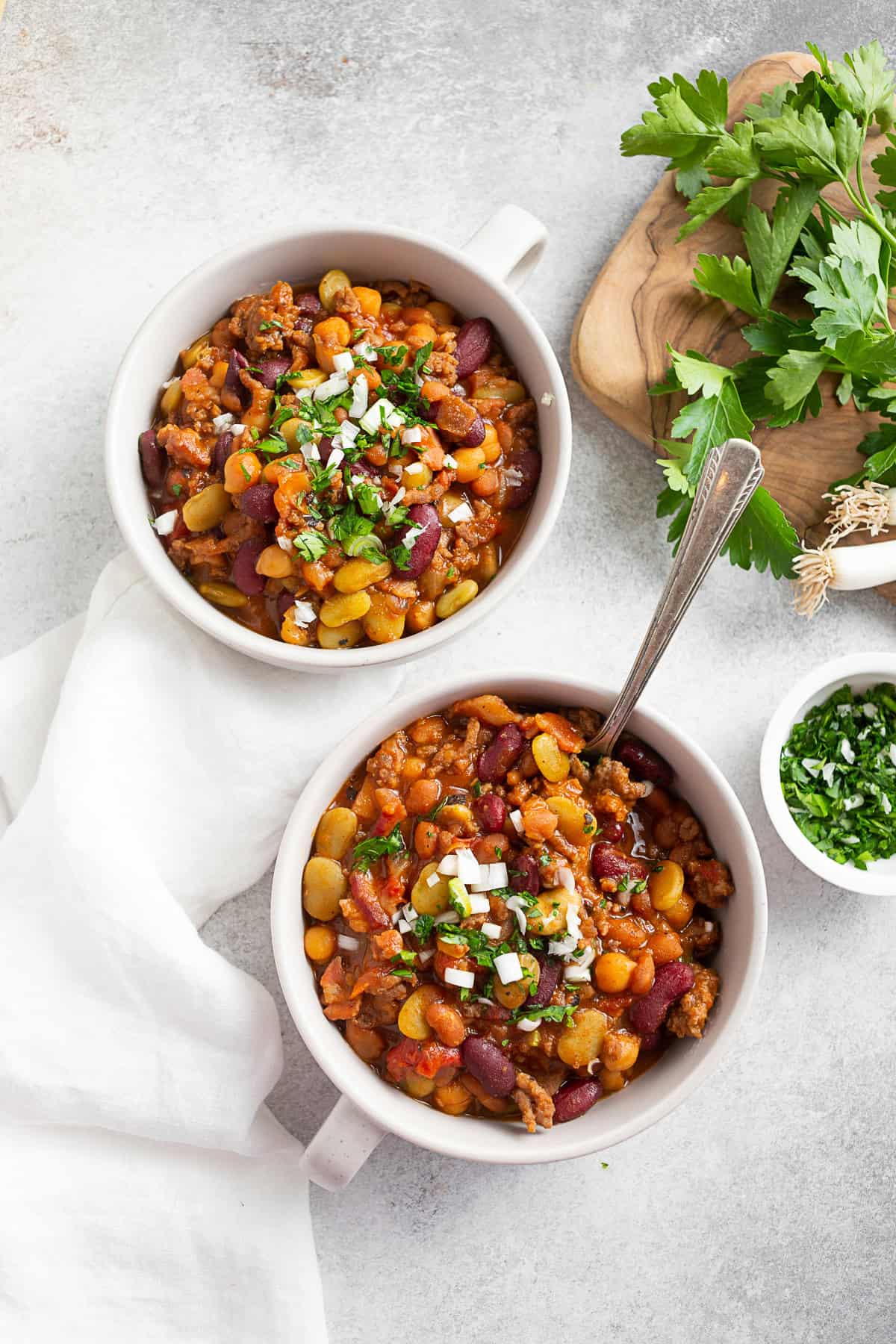 BBQ Calico Beans in 2 bowls. 