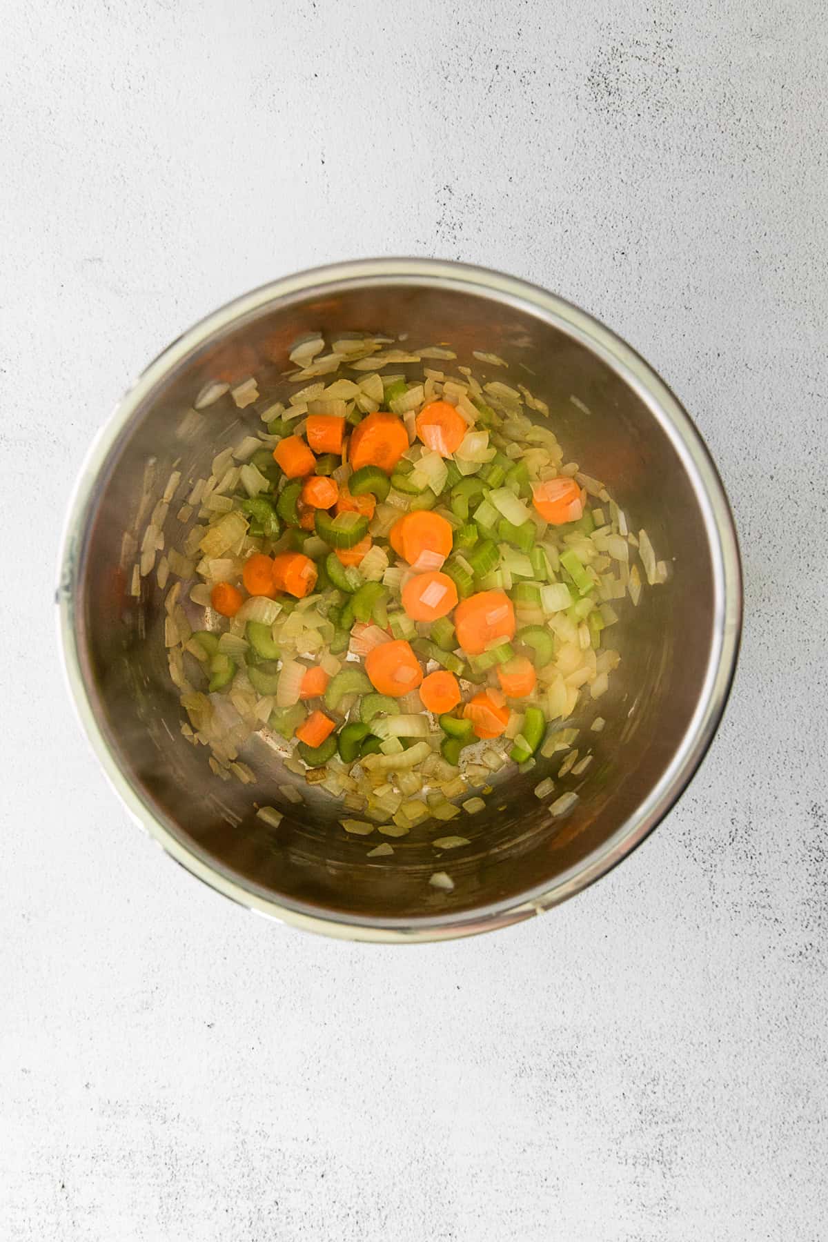 Vegetables sautéed in an Instant Pot.