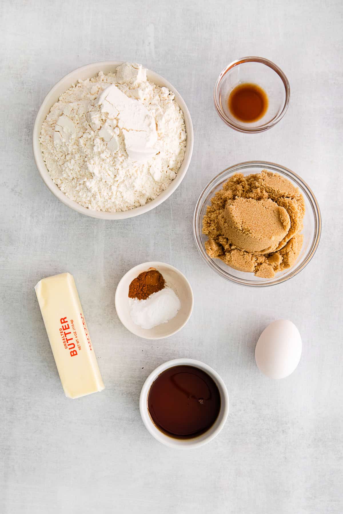 Ingredients to make maple cookies. 