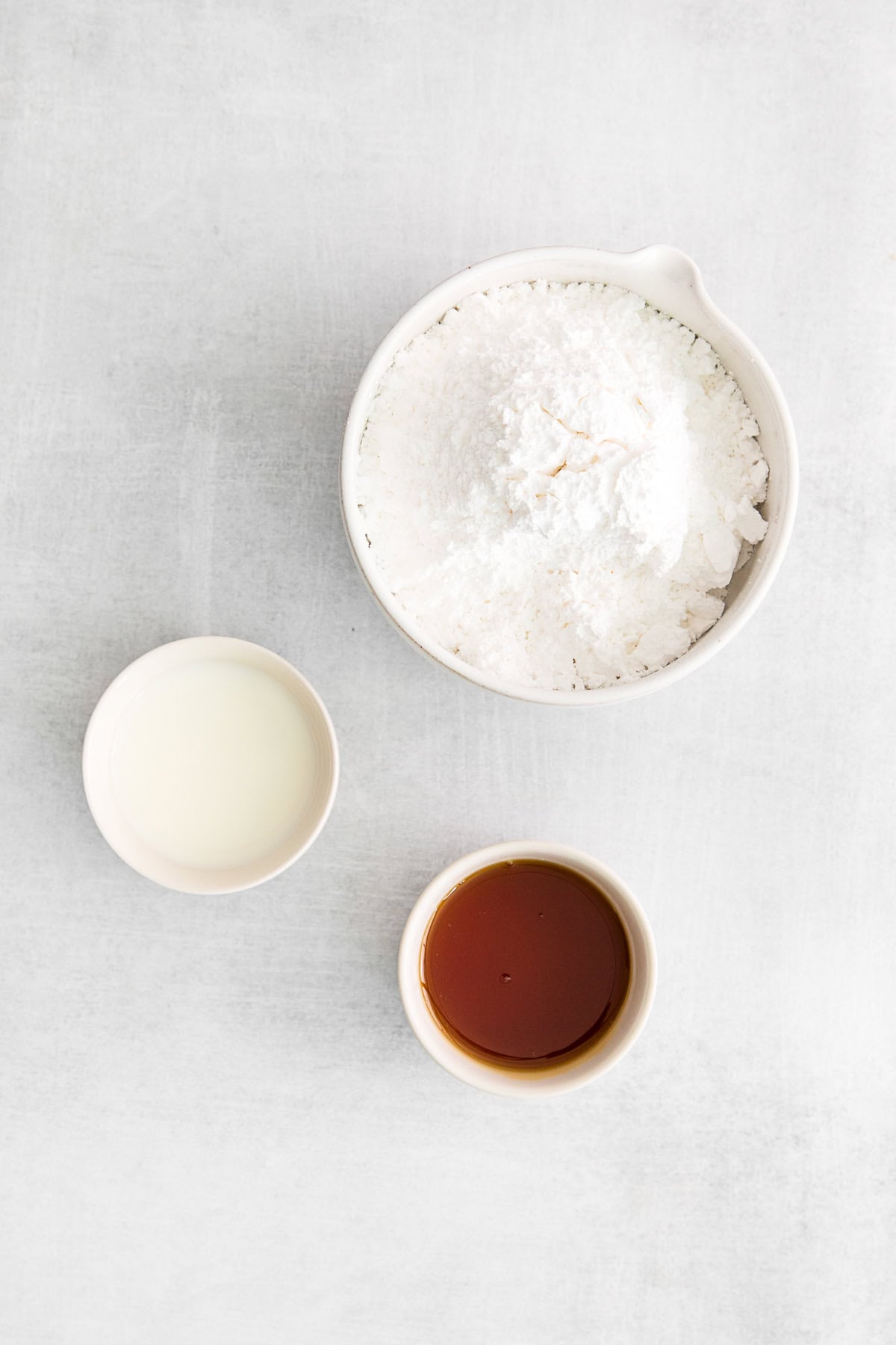 Ingredients to make maple icing. 