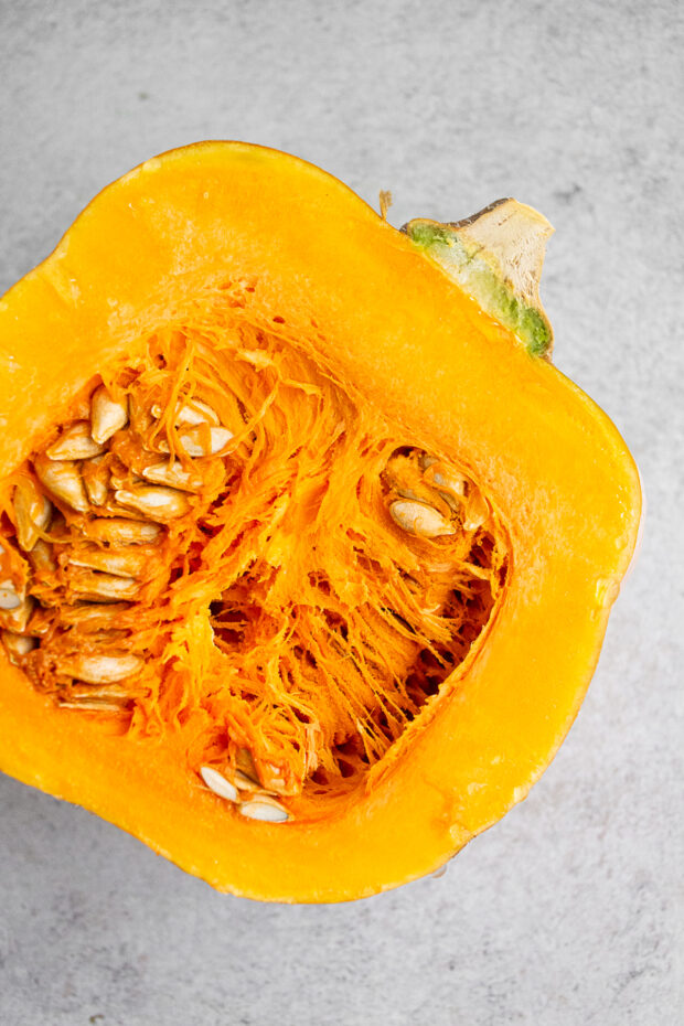 Cut in half koginut squash. 