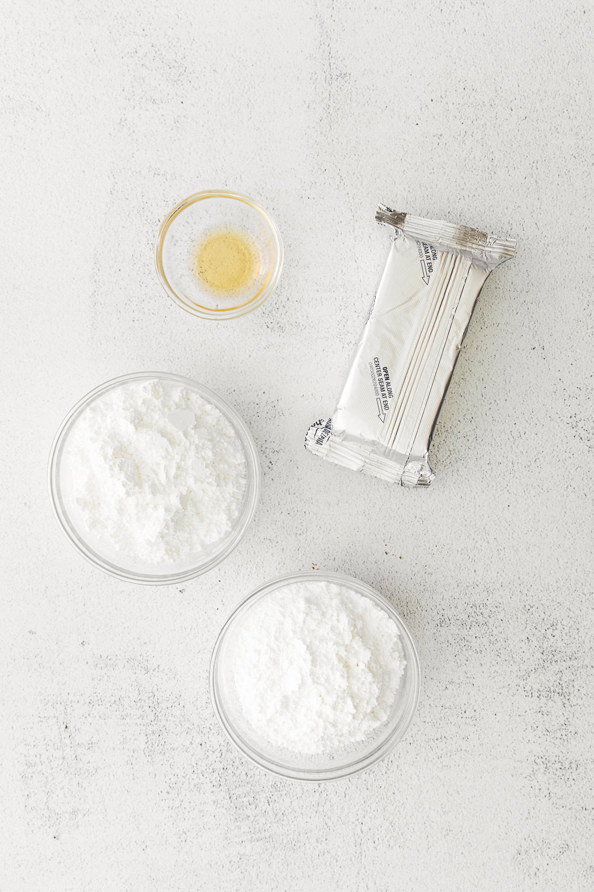 Cream cheese frosting ingredients. 