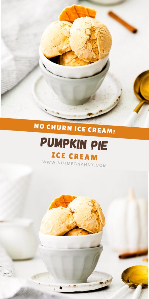 No-Churn Pumpkin Pie Ice Cream pin for Pinterest.