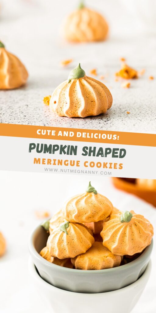 Pumpkin Spice Meringue Cookies pin for Pinterest.