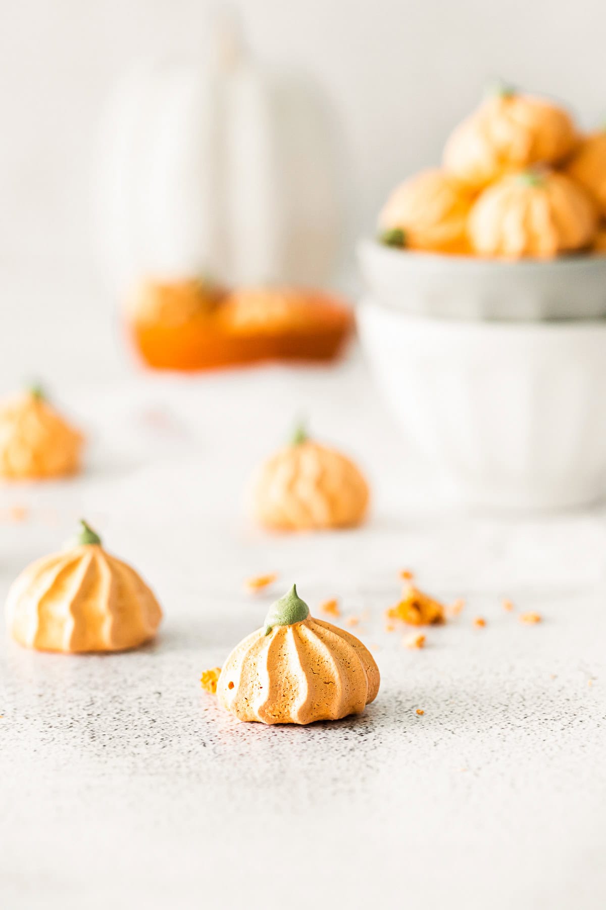 Pumpkin Spice Meringue Cookie sitting on a table.