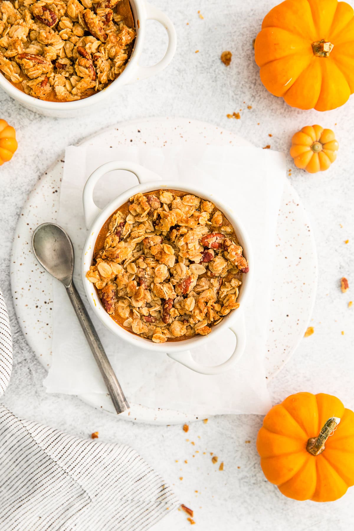 Pumpkin Crisp in a small ramekin.