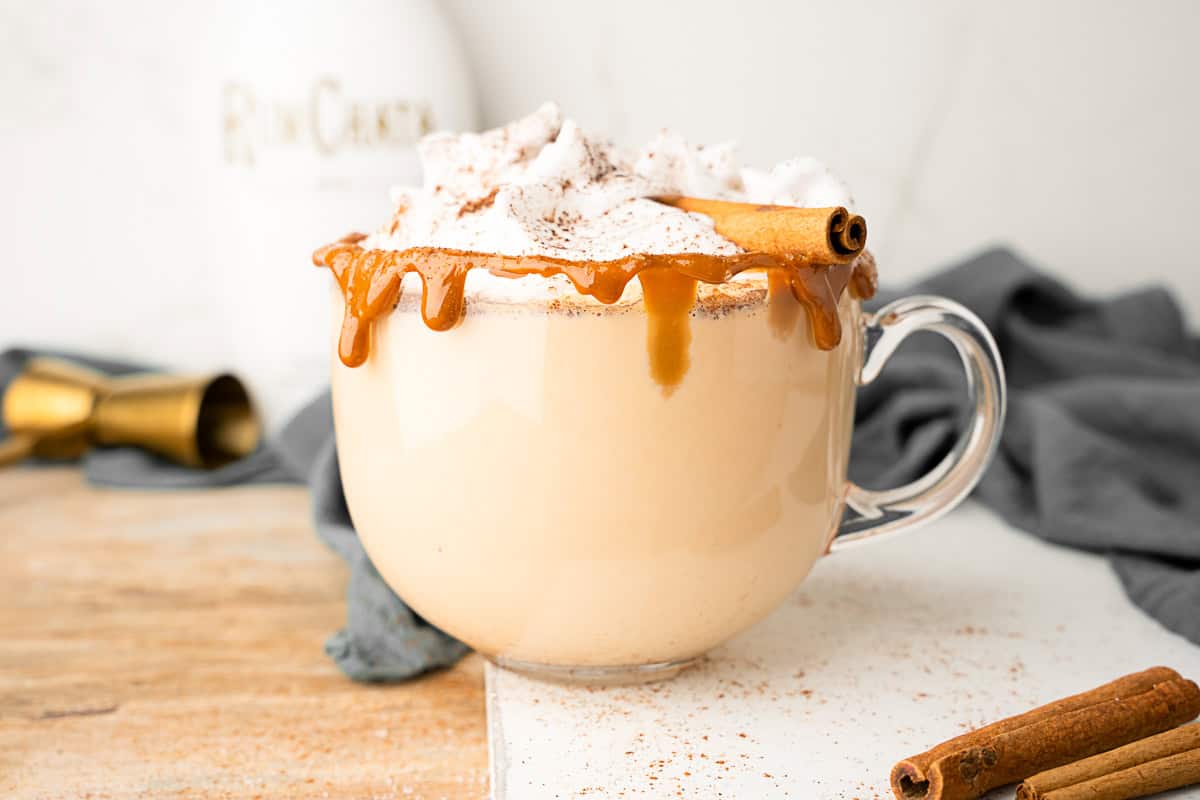 Spiked Hot Dulce de Leche topped with whipped cream. 