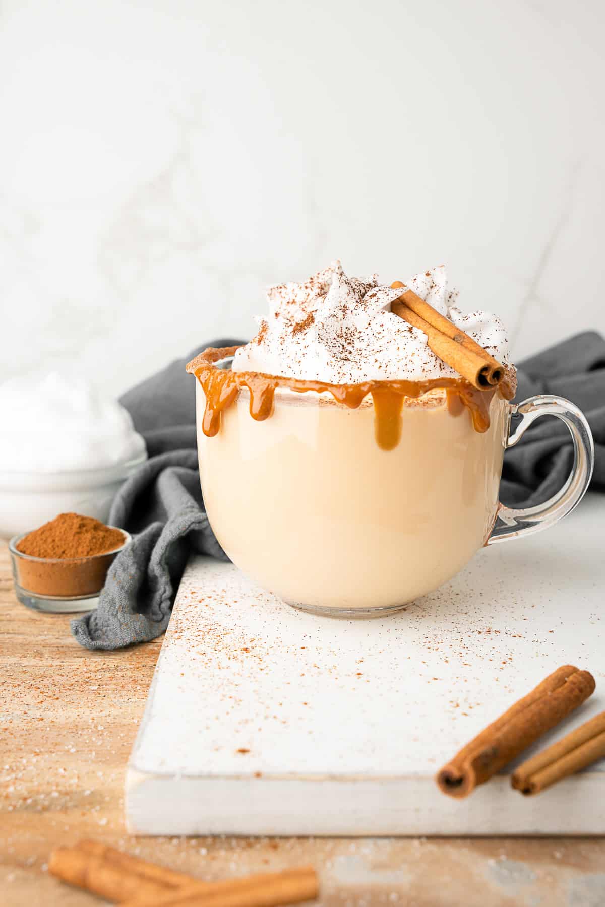 Spiked Hot Dulce de Leche with a caramel rim. 