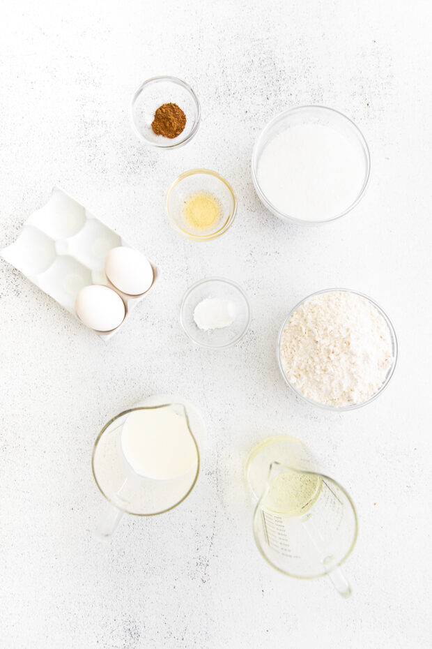 Cupcake ingredients on a table. 