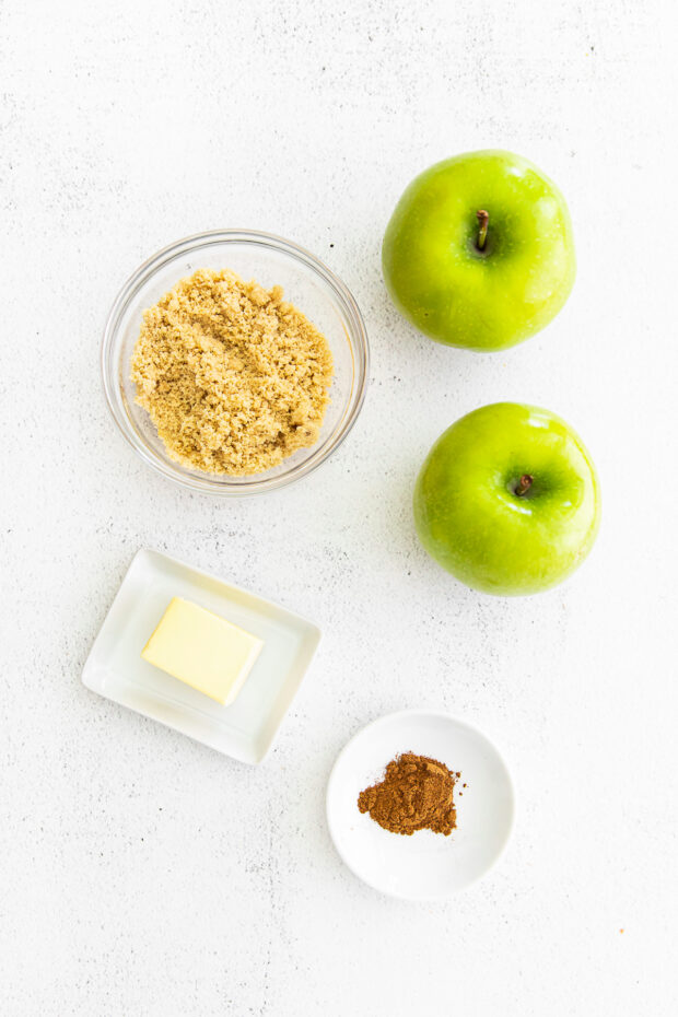 Apple filling ingredients on a table. 