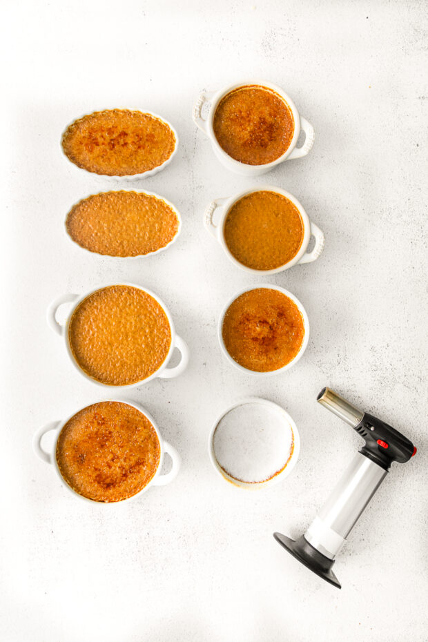 Pumpkin Creme Brulee in small ramekins. 