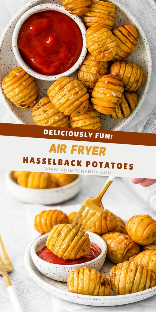 Air Fryer Hasselback Potatoes pin for Pinterest.