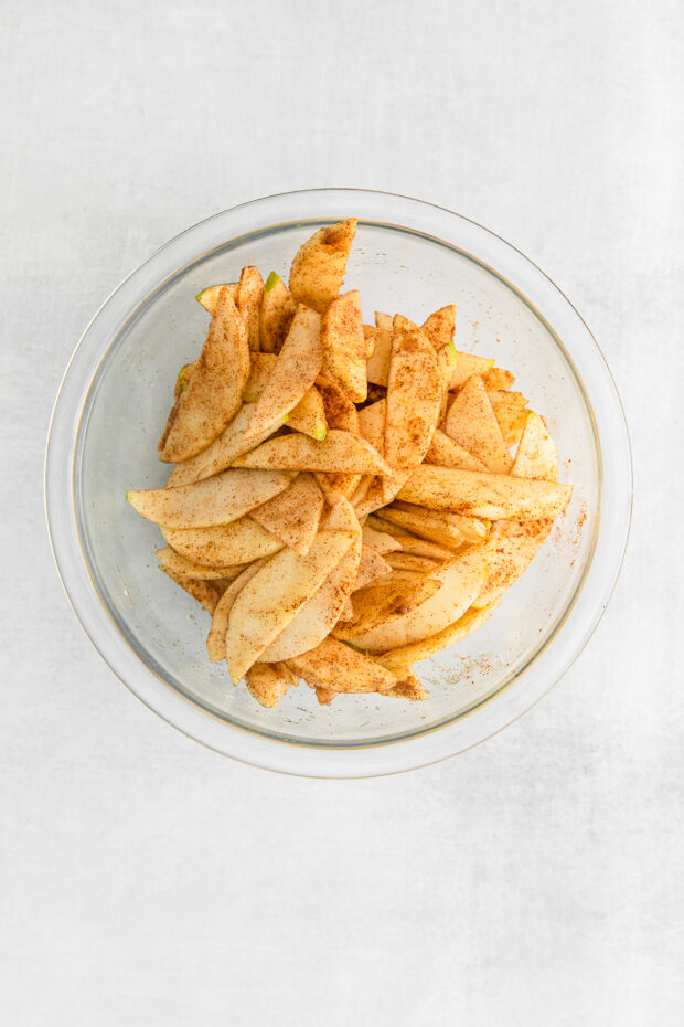 Spiced apples in a bowl. 