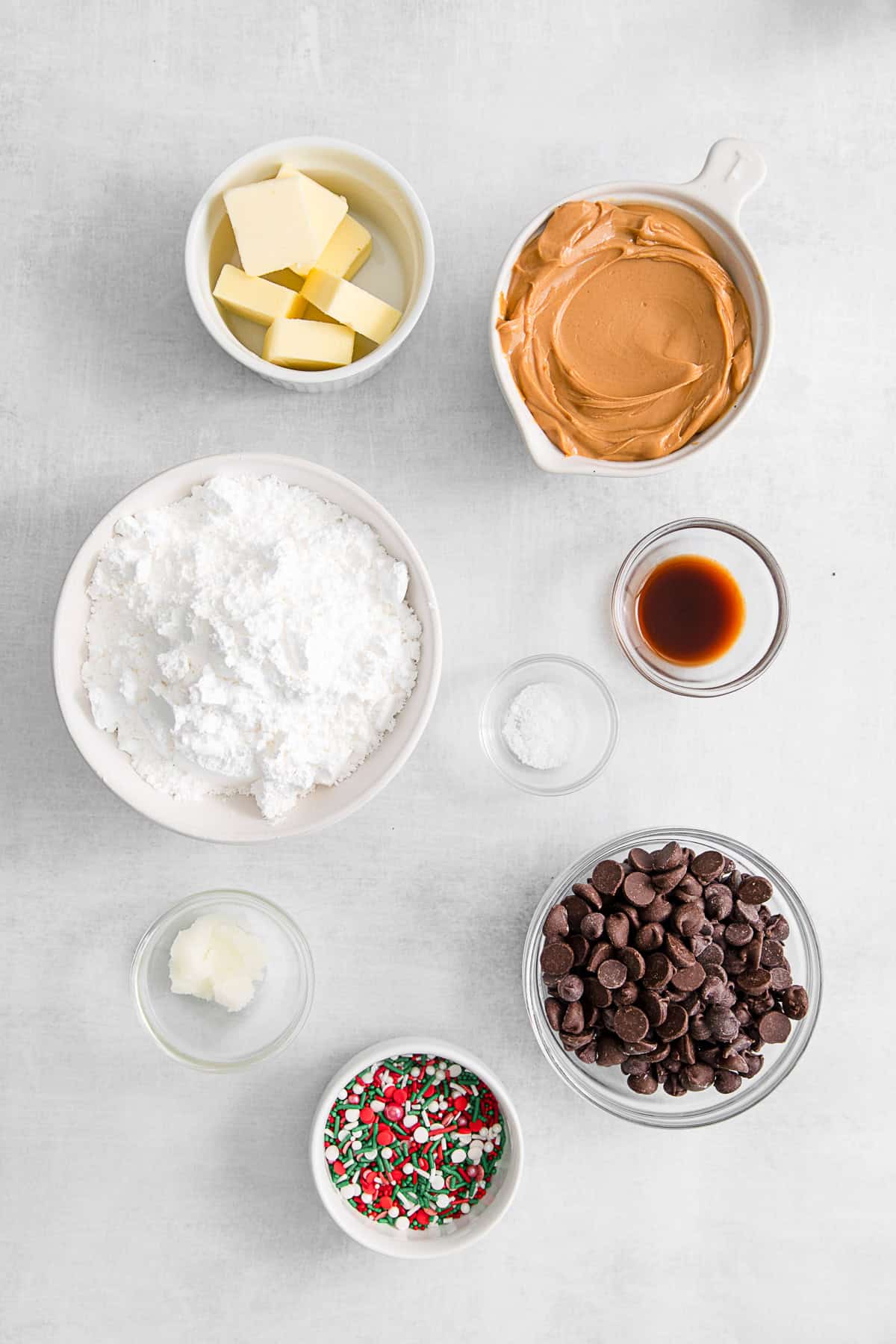 Buckeye Bars ingredients on a table.