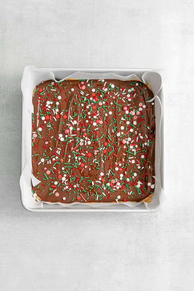 Buckeye Bars in a pan.