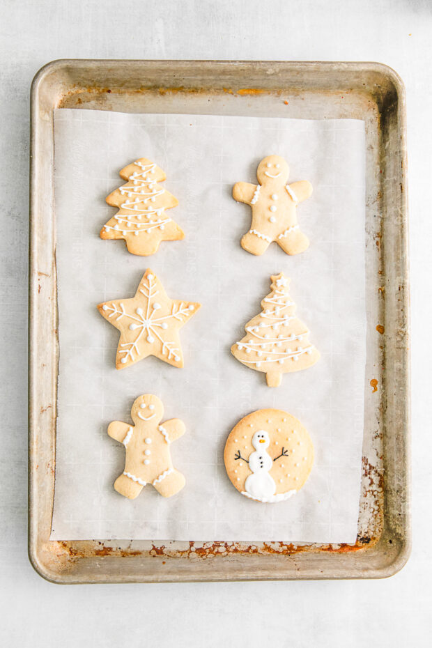 Cookies on a sheet pan. 