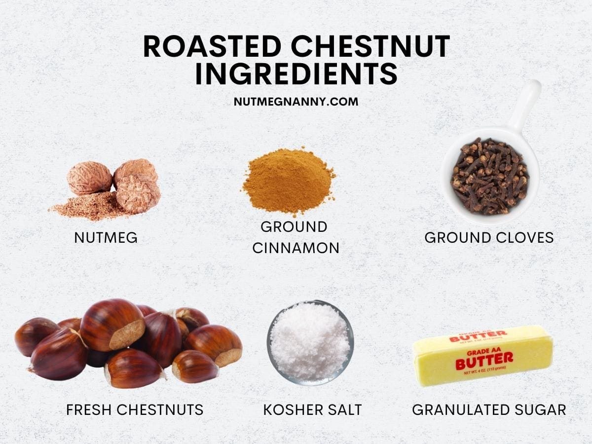 Spice Butter Roasted Chestnuts ingredients. 