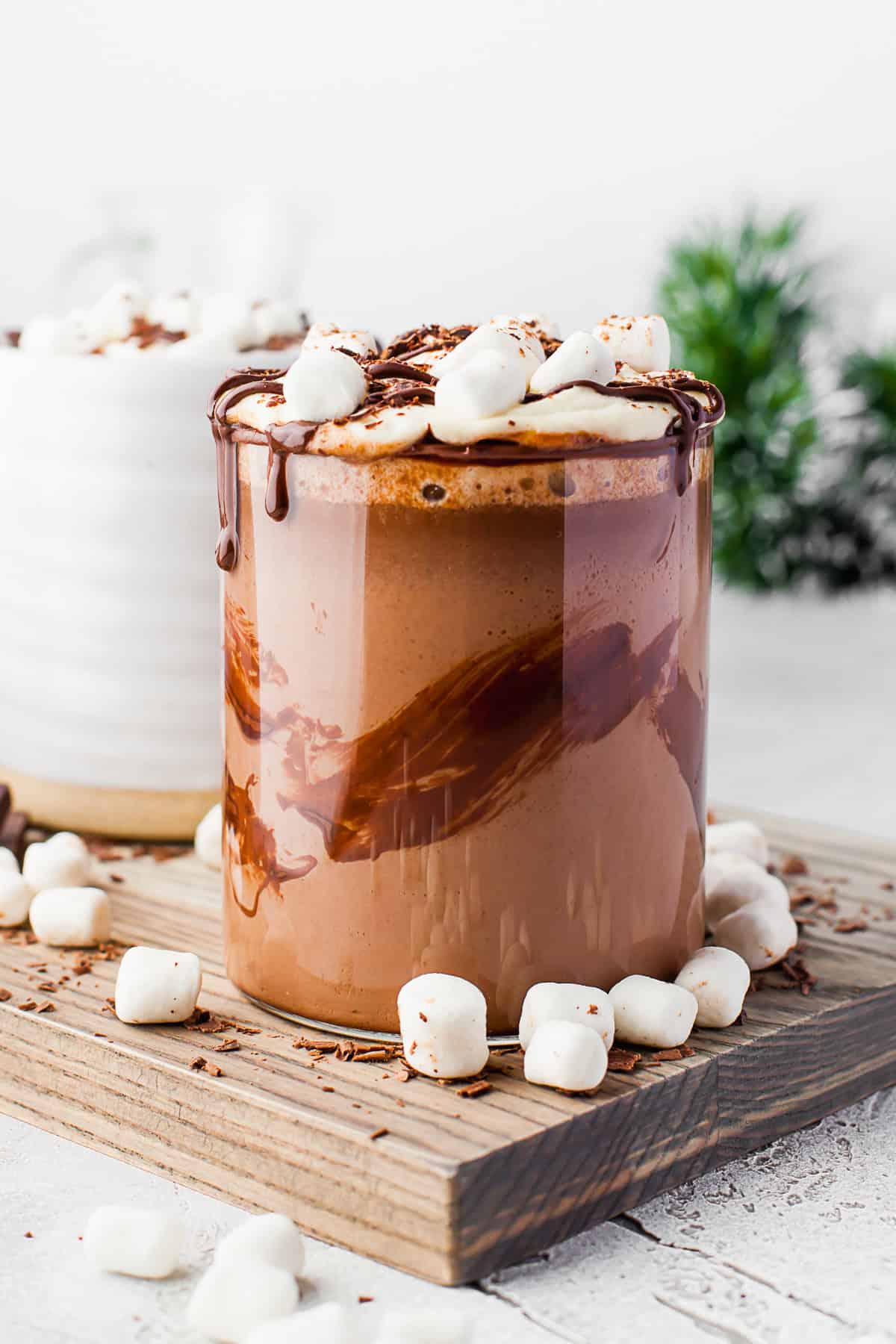 Slow Cooker Hot Chocolate in a mug.