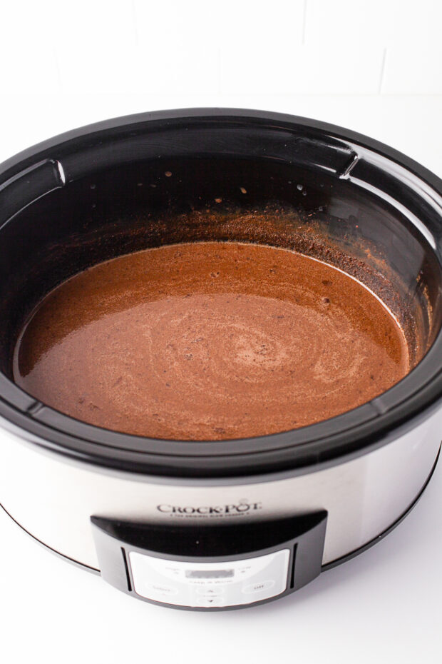 hot chocolate in a slow cooker.