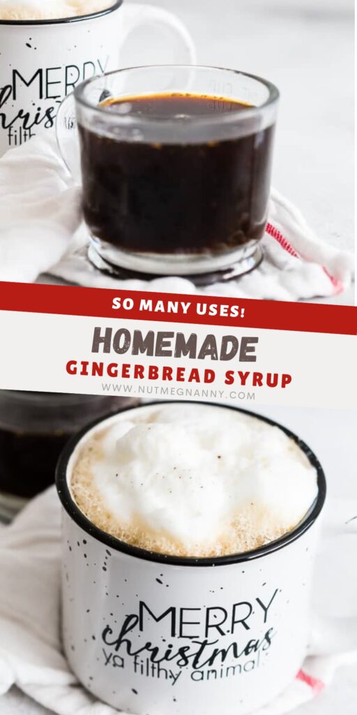 Homemade Gingerbread Syrup pin for Pinterest.