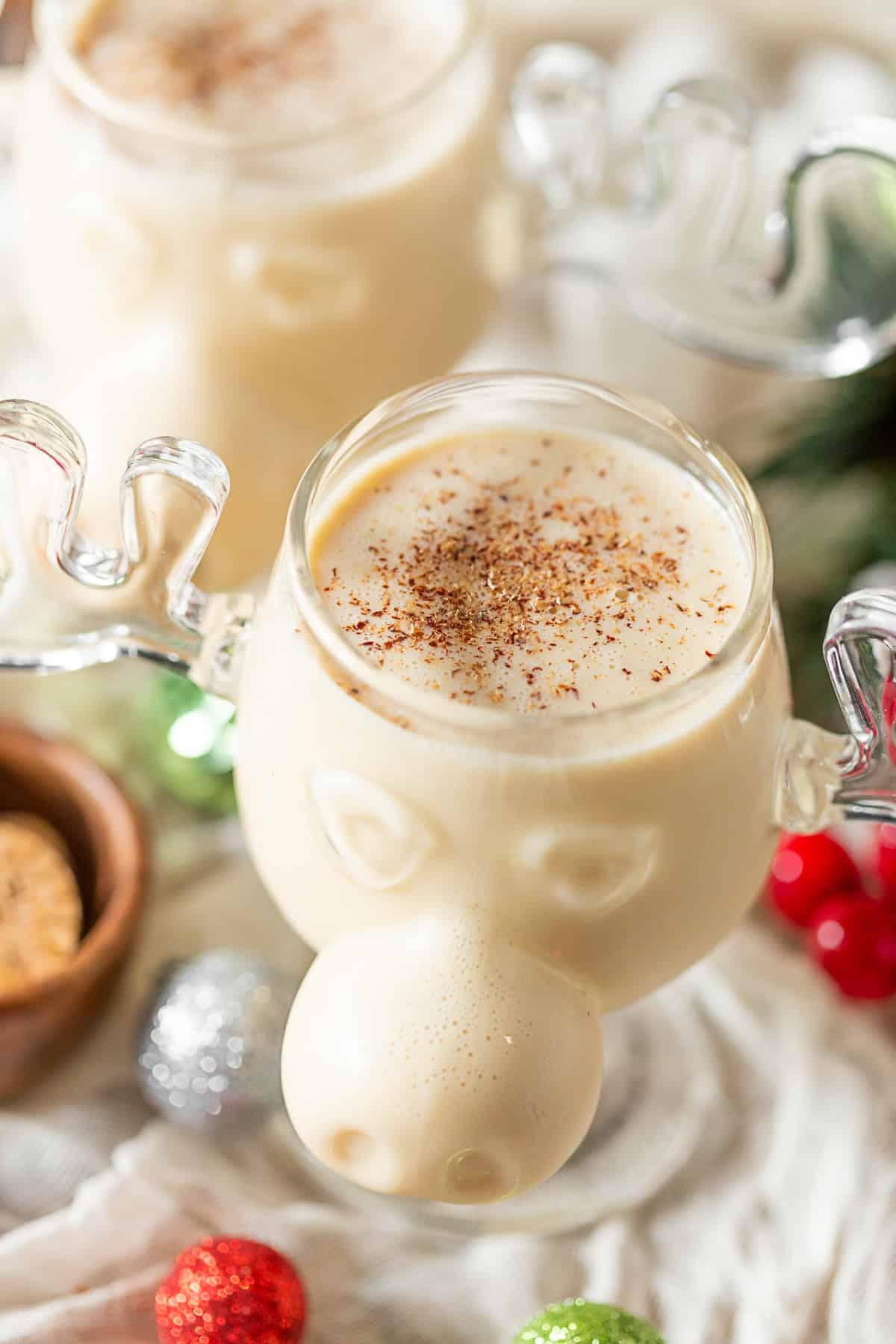 Aged Eggnog topped with freshly grated nutmeg.