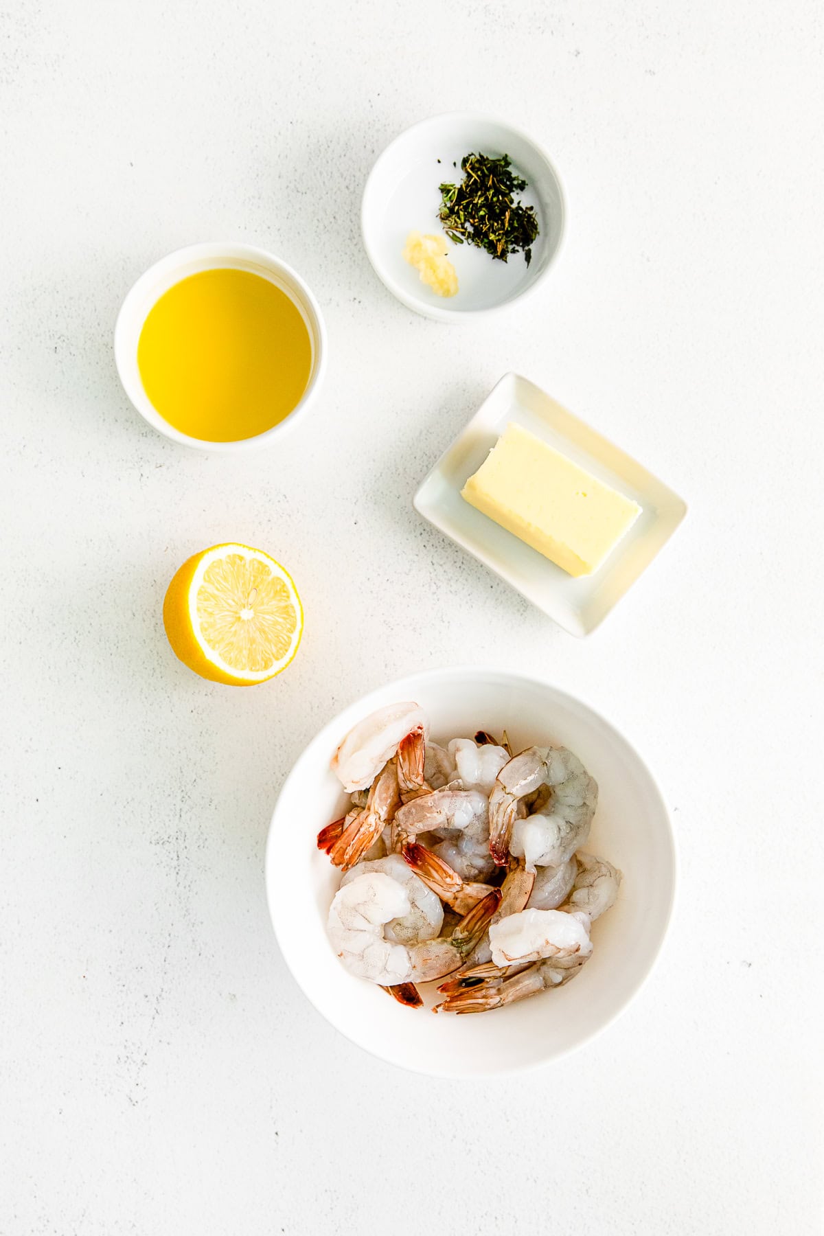 Air Fryer Shrimp ingredients on a table.