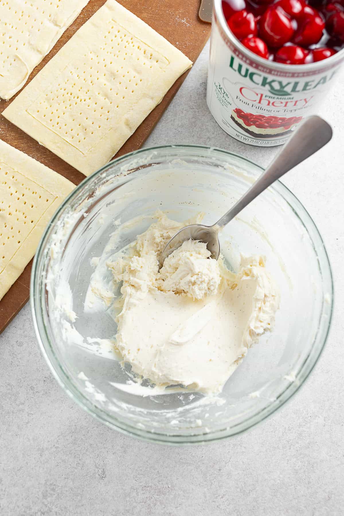 Cream cheese mixed with extract. 