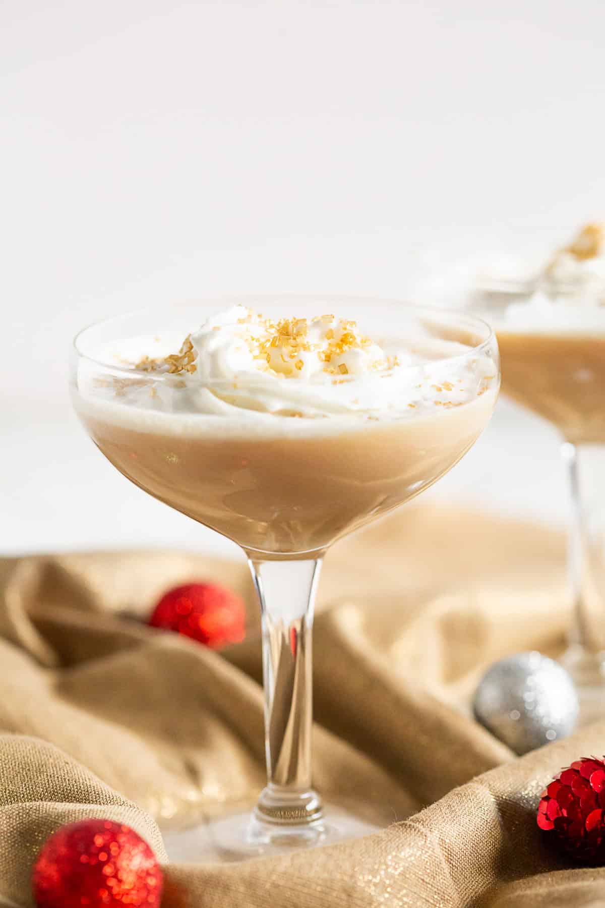Gingerbread Martini in a small martini glass. 