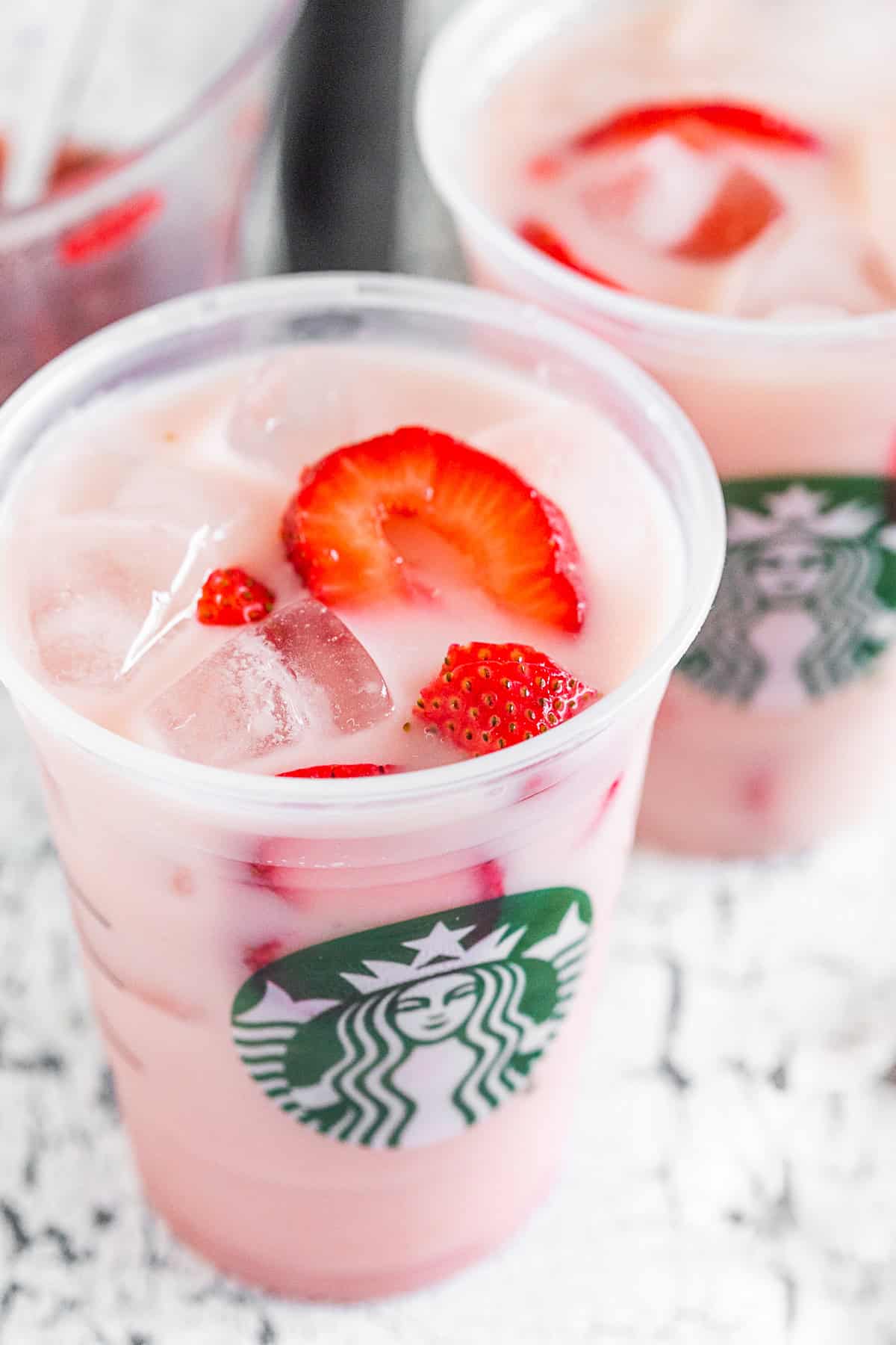 Homemade Starbucks Pink Drink in a glass.
