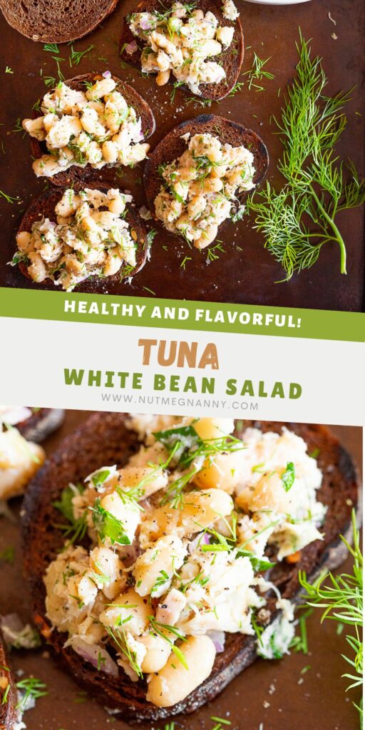 Tuna White Bean Salad pin for Pinterest.