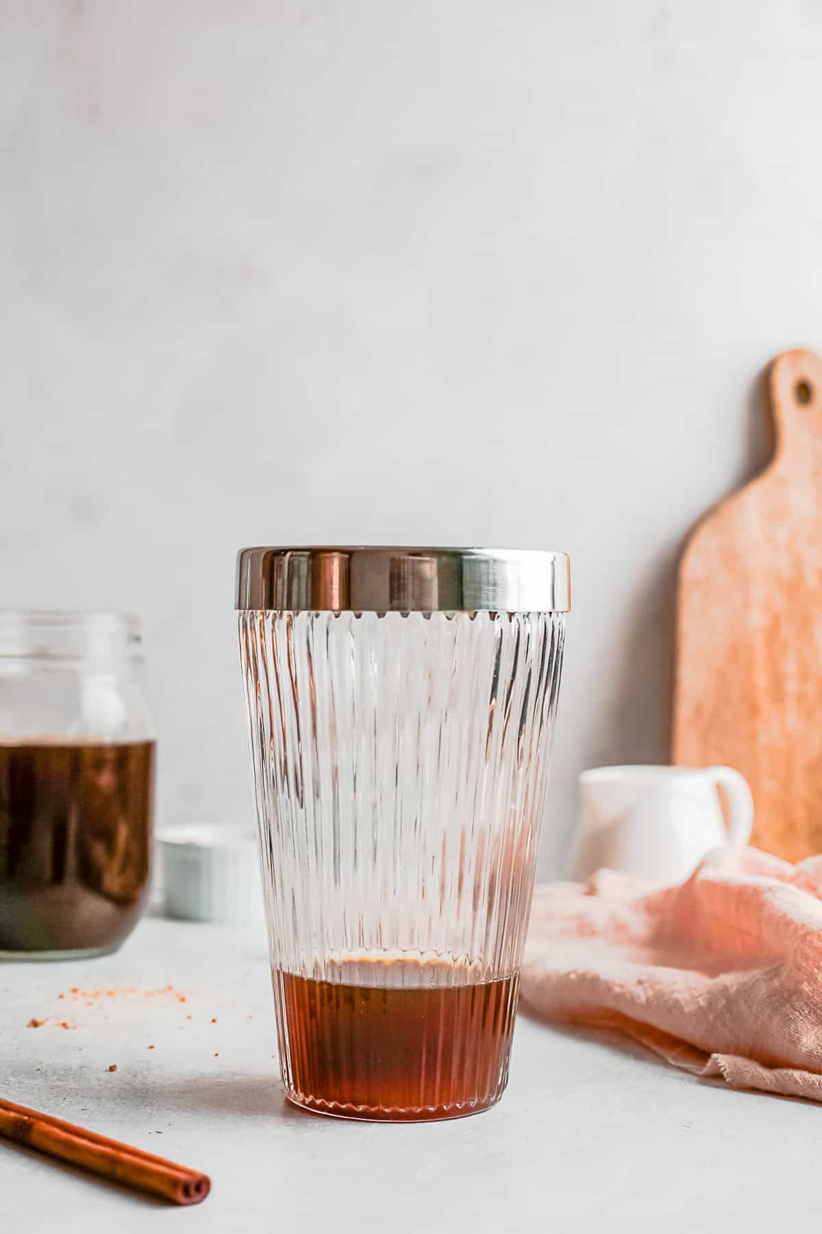 Brown Sugar Syrup in a glass. 
